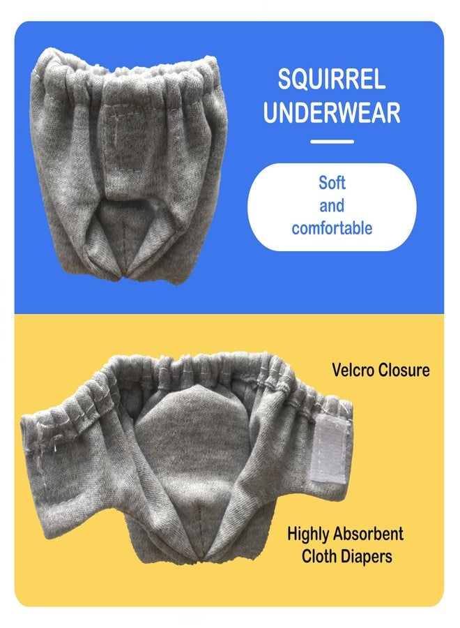 hokable 2PCS Small Pet Diapers,Adjustable Sugar Glider Diapers Climbing Diapers,Washable,Specially Designed for Use on Pet Squirrels Small Medium Guinea Pig. (Grey, M) - Image 3